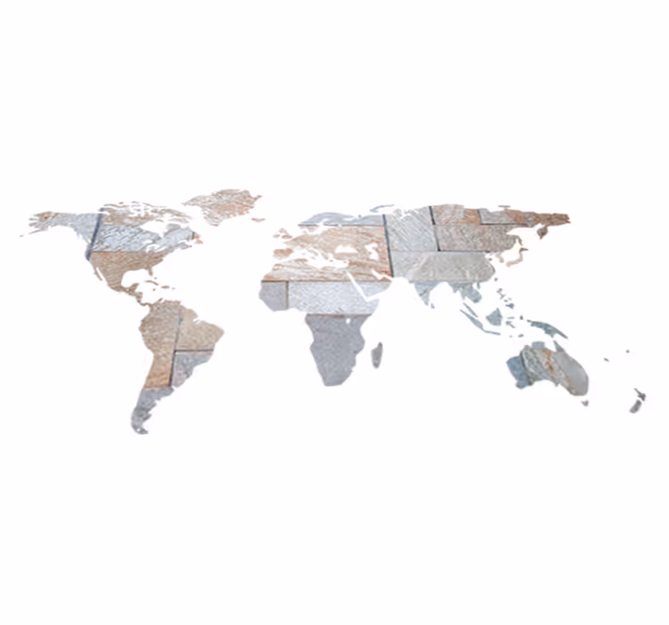 Tappeto vinile mappamondo effetto marmo grigio - TenStickers