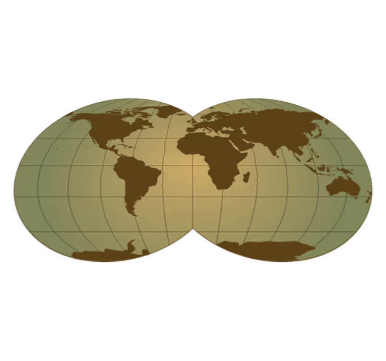 Tappeto vinile mappamondo design sfera verde - TenStickers