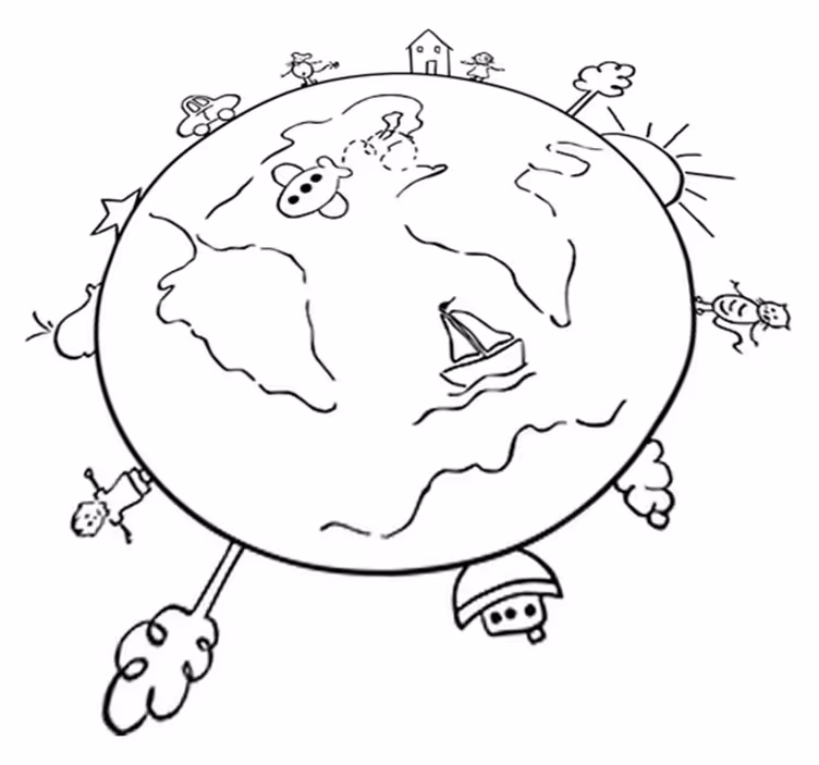 Tappeto vinile per bambini mappamondo viaggi - TenStickers