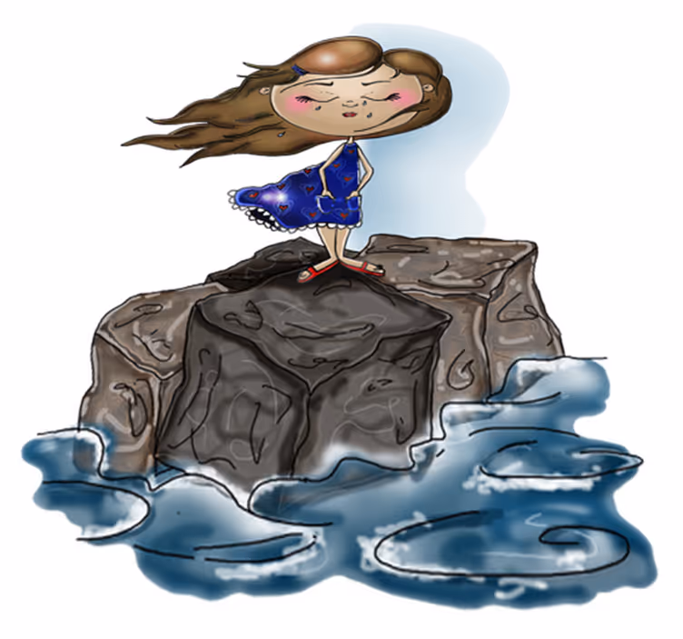 Tappeto vinile per bambini ragazza nel mare - TenStickers