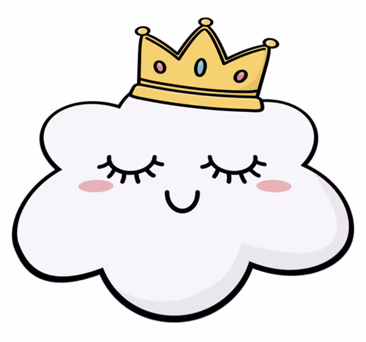 Tappeto vinile per bambini nuvole incoronate - TenStickers