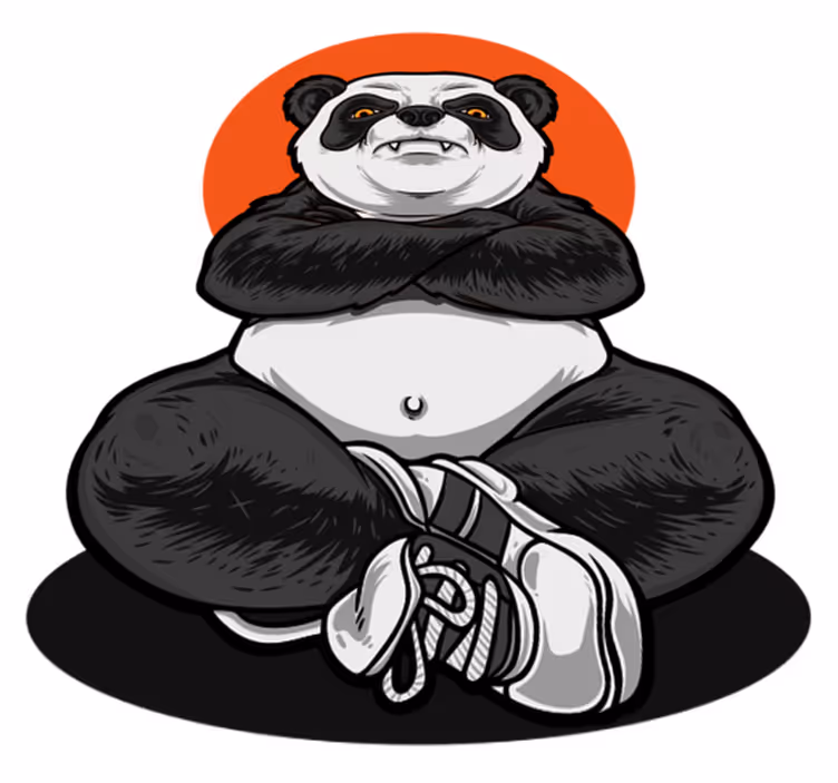 Tappeto vinile per bambini panda ribelle - TenStickers