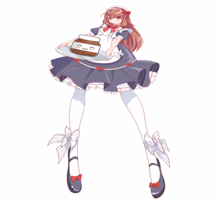 Tappeto vinile per bambini ragazza anime con nutella - TenStickers
