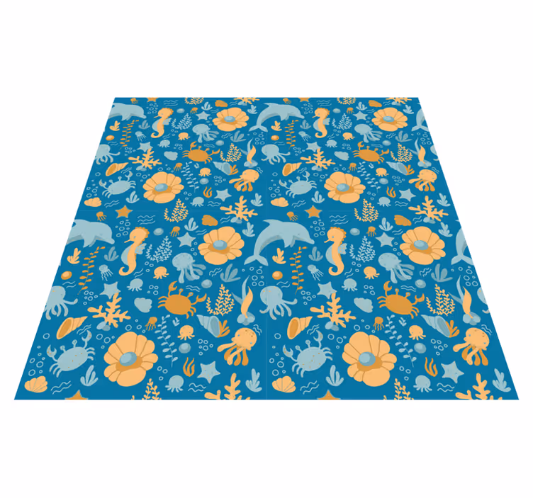 Tappeto vinile per bambini cartone animato marino - TenStickers