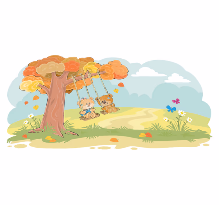 Tappeto vinile per bambini orsi nel bosco - TenStickers