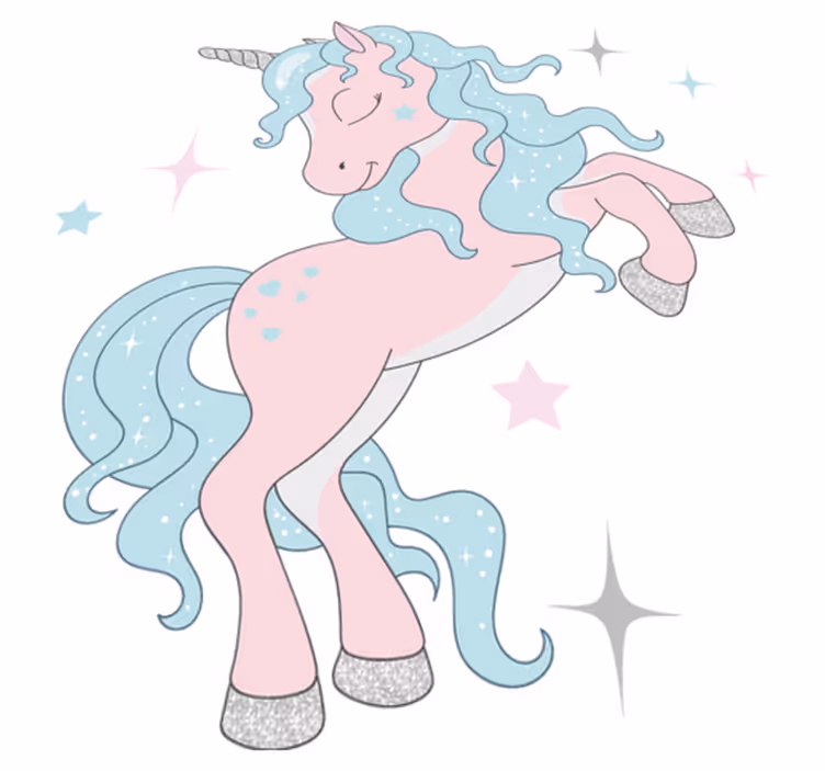 Tappeto vinile per bambini con motivo unicorni luccicanti - TenStickers