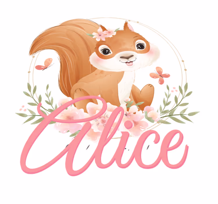 Tappeto vinile per bambini scoiattolo carino personalizzato - TenStickers