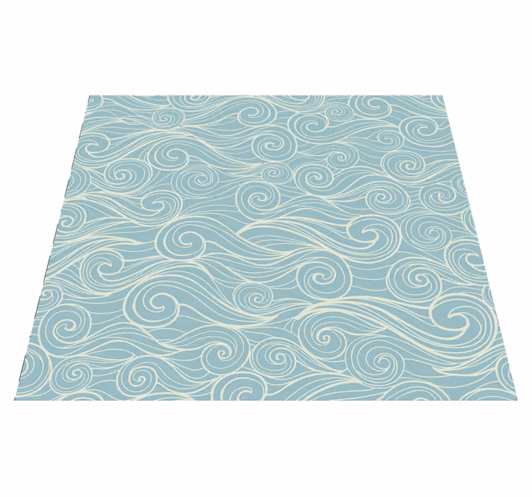 Tappeto vinile bagno carta da parati oceano con onde - TenStickers