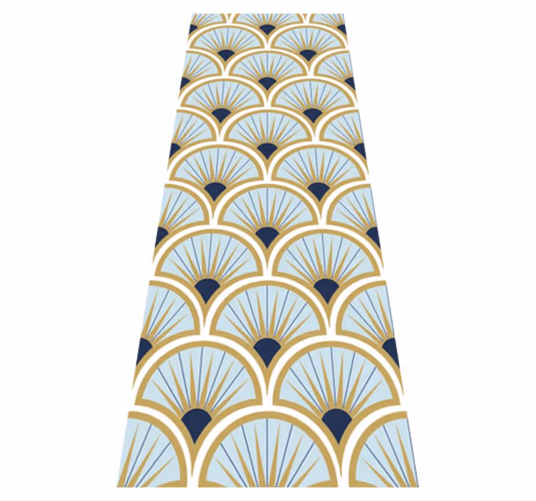 Tappeto vinile bagno tonalità blu art deco - TenStickers