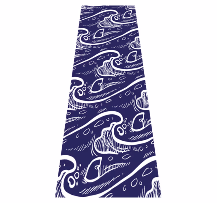 Tappeto vinile bagno sfondo onde blu - TenStickers