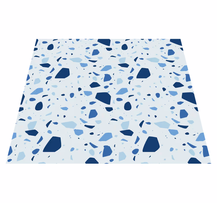 Tappeto vinile bagno terrazzo blu - TenStickers
