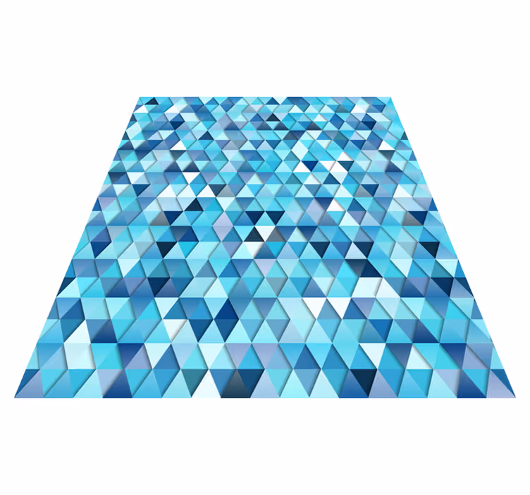 Tappeto vinile bagno astratto geometrico blu - TenStickers