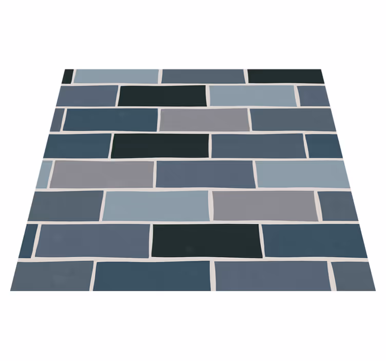 Tappeto vinile bagno mattonelle grigio pietra ornamentali - TenStickers
