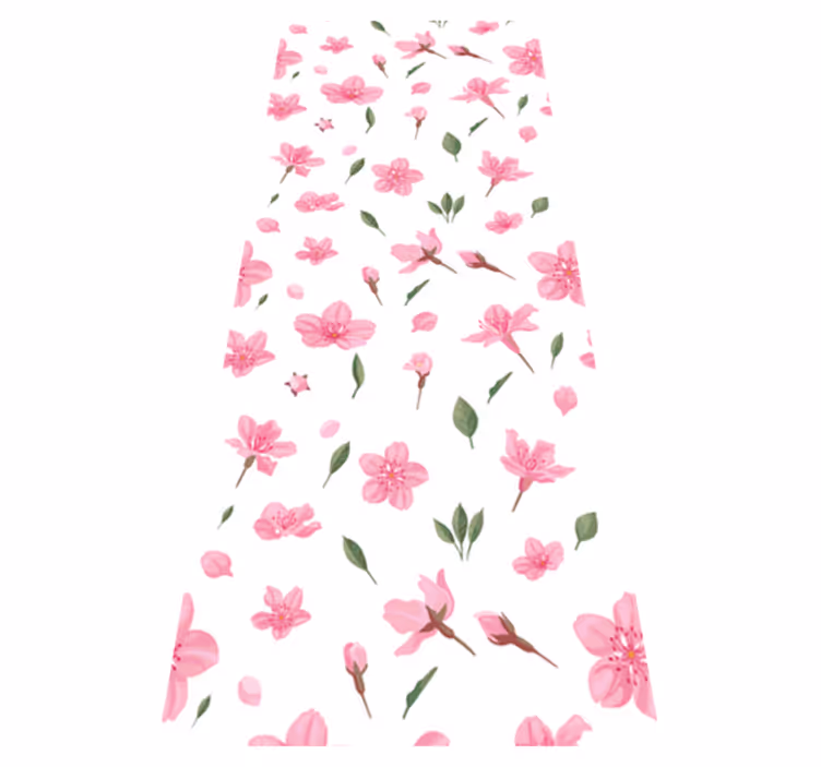 Tappeto vinile bagno fiori rosa pastello acquerellati - TenStickers