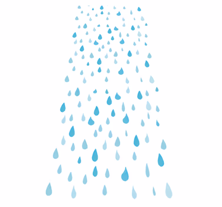 Tappeto vinile bagno gocce d'acqua acquerello blu - TenStickers