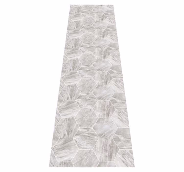 Tappeto vinile bagno motivo esagonale marmo oro - TenStickers
