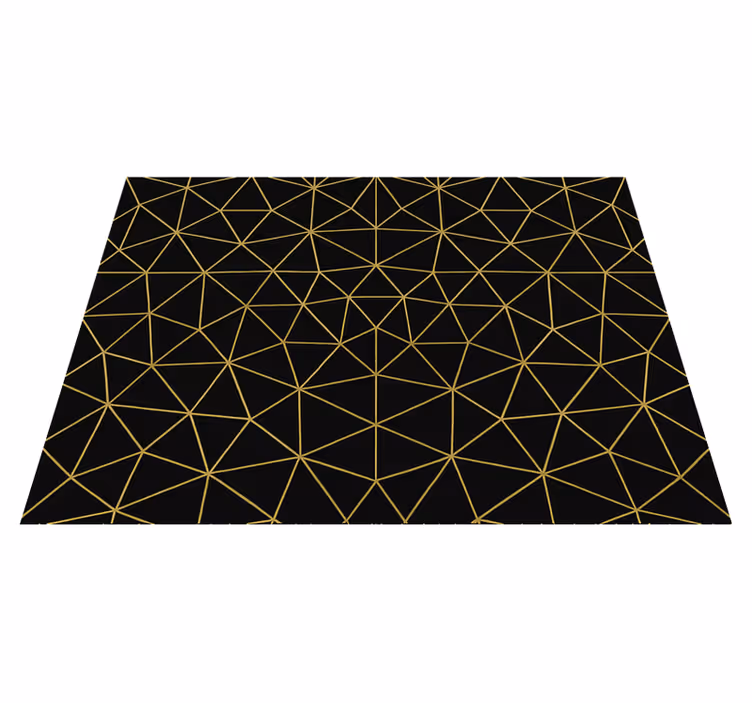 Tappeto vinile geometrico rete geometrica oro notte - TenStickers