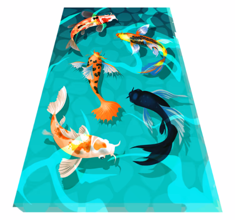 Tappeto vinile bagno doccia koi - TenStickers