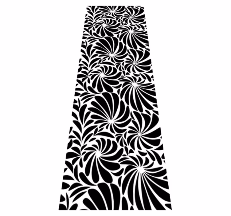 Tappeto vinile bagno foglie bianche - TenStickers