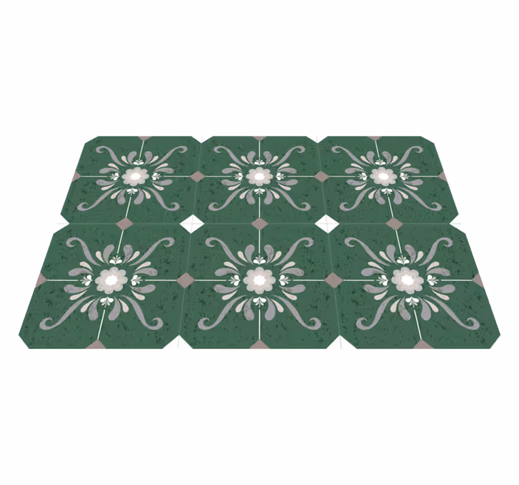 Tappeto vinile bagno piastrelle in stile vintage - TenStickers