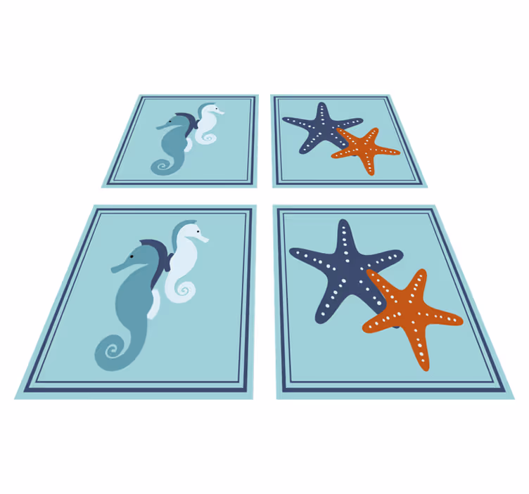 Tappeto vinile bagno stile marino - TenStickers