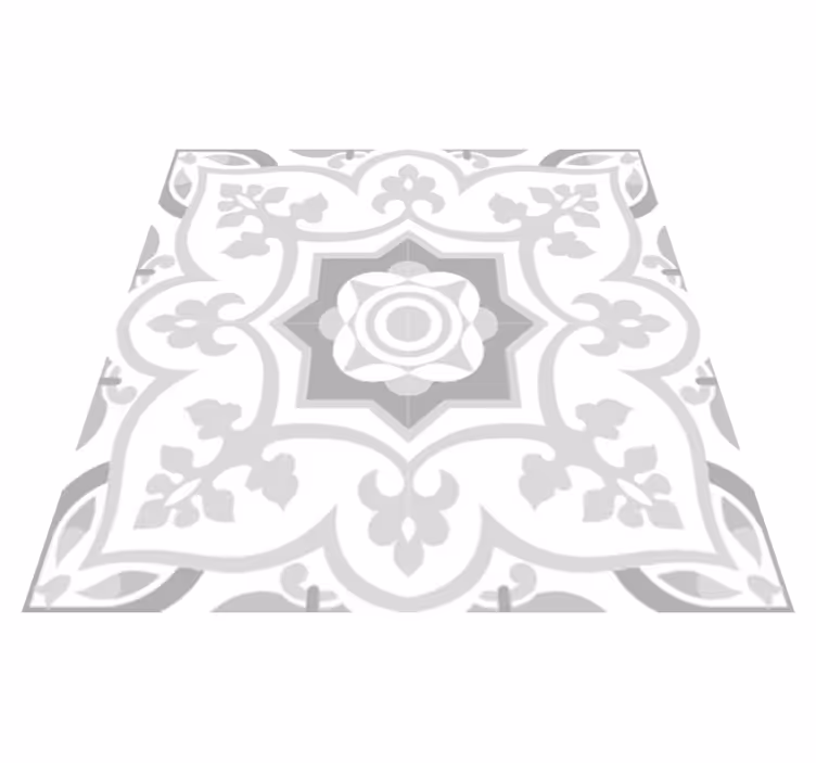 Tappeto vinile bagno piastrelle marocchine toni grigi - TenStickers