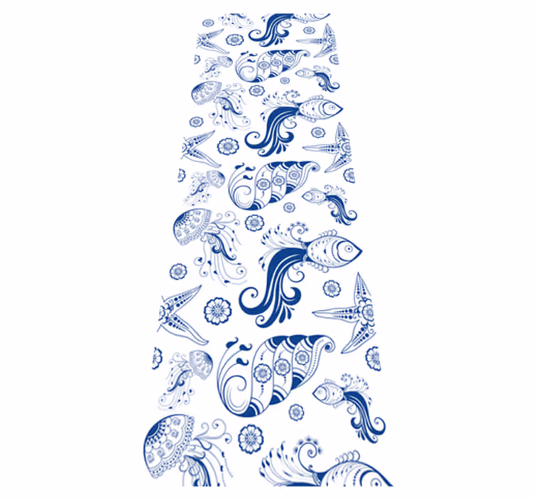 Tappeto vinile bagno vita marina ornamentale shower - TenStickers