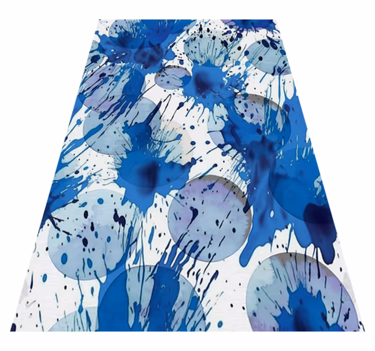 Tappeto vinile bagno cerchi d'inchiostro blu - TenStickers