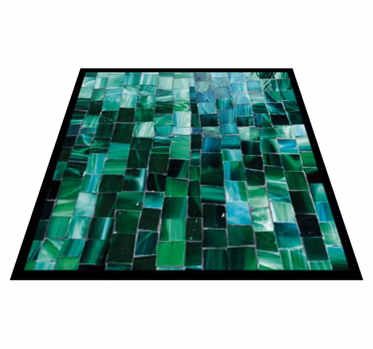 Tappeto vinile bagno mosaico verde sfumato - TenStickers