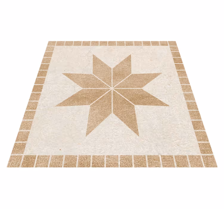 Tappeto vinile bagno piastrella stella marrone - TenStickers