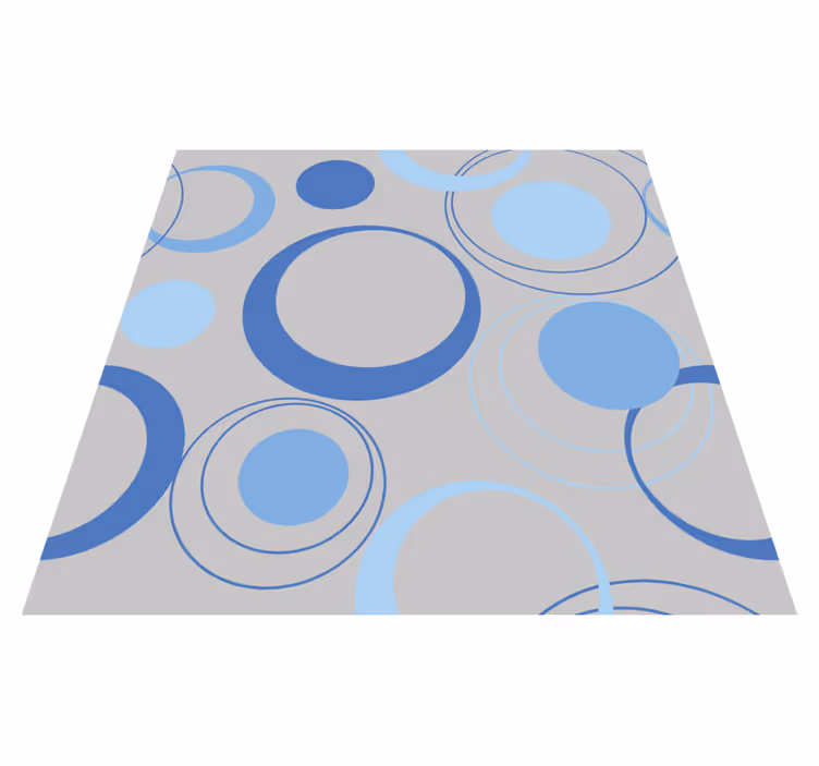Tappeto vinile bagno bolle blu minimaliste - TenStickers