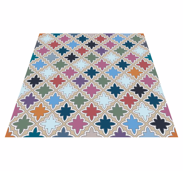 Tappeto vinile bagno motivo piastrelle vintage colorate - TenStickers