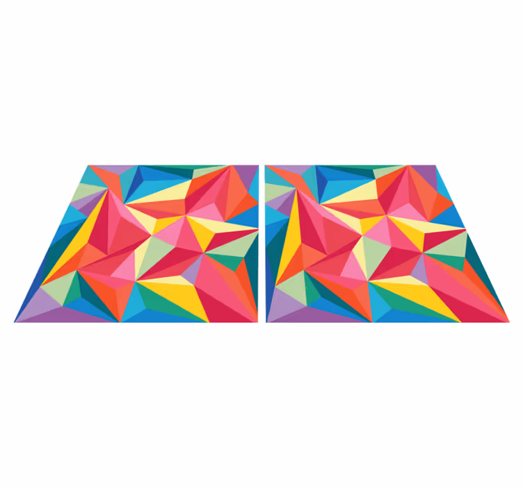 Tappeto vinile bagno immagine geometrica multicolore - TenStickers