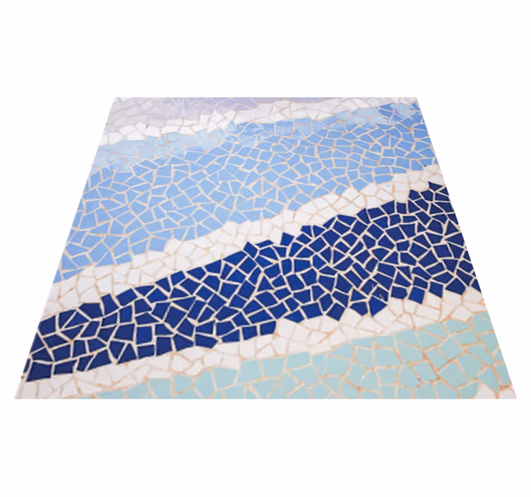 Tappeto vinile bagno piastrelle blu irregolari piccole - TenStickers