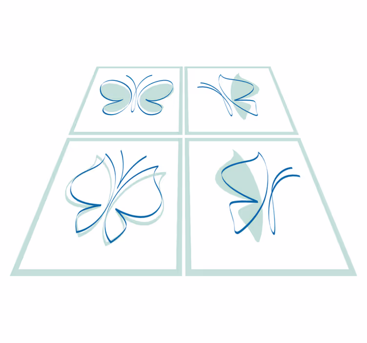 Tappeto vinile bagno farfalle silhouette - TenStickers