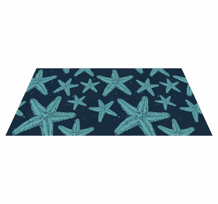 Tappeto vinile bagno stelle marine blu - TenStickers
