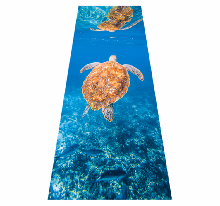 Tappeto vinile bagno tartaruga bella sott'acqua - TenStickers