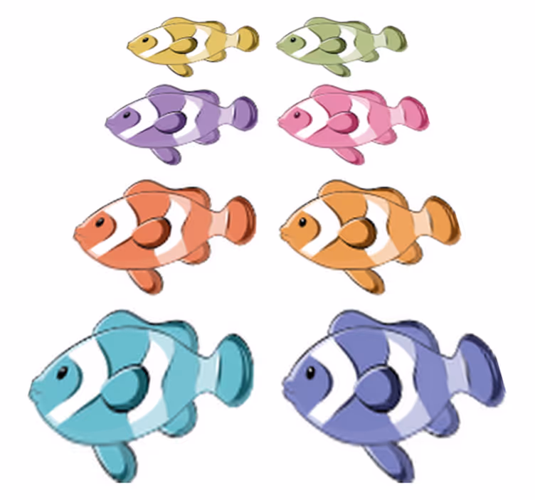 Tappeto vinile bagno adesivi pesci pagliaccio - TenStickers