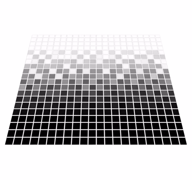 Tappeto vinile bagno mosaici quadrati monochrome - TenStickers