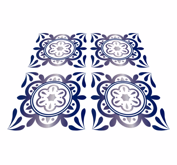 Tappeto pvc cucina piastrella spagnola blu antico - TenStickers