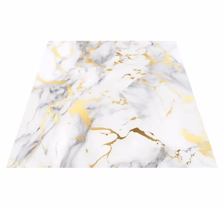 Tappeto pvc cucina marmo bianco venato oro - TenStickers