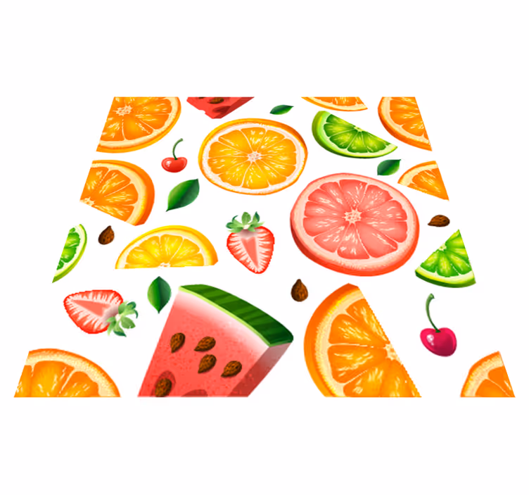 Tappeto pvc cucina con bordura di frutta - TenStickers