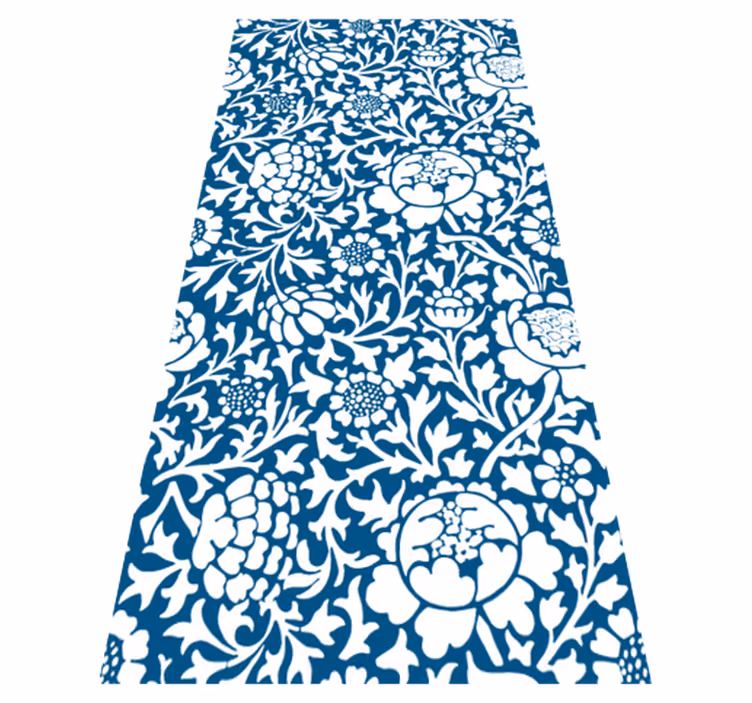 Tappeto pvc cucina flora blu marino - TenStickers