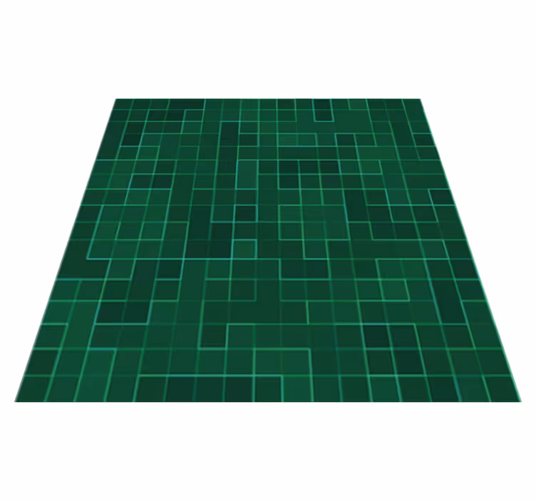 Tappeto pvc cucina mosaico astratto verde brillante - TenStickers