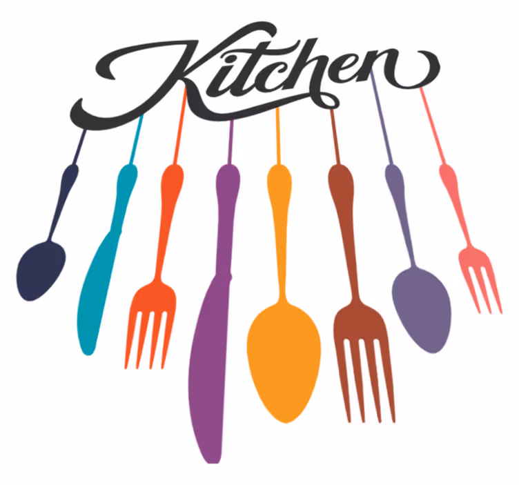 Tappeto pvc cucina posate da cucina - TenStickers