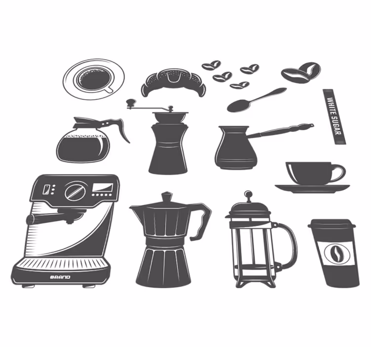 Tappeto pvc cucina set caffè - TenStickers