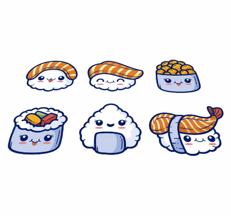 Tappeto pvc cucina sushi carino - TenStickers