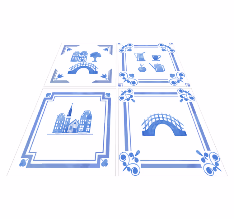 Tappeto pvc cucina case olandesi delft - TenStickers
