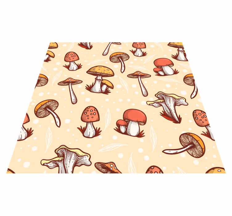 Tappeto pvc cucina design originale a motivi fungo - TenStickers