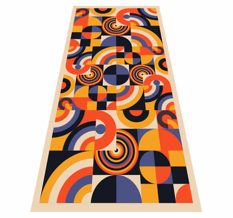 Tappeto pvc cucina cerchi bauhaus colorati - TenStickers